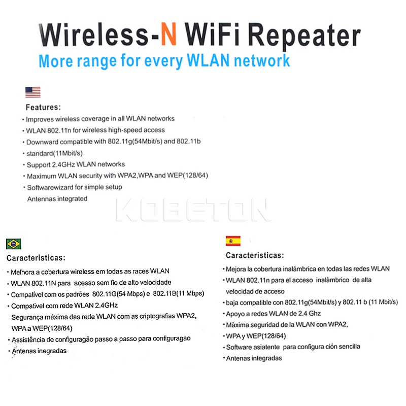 kebidumei Wps 路由器 300Mbps 無線 WiFi 中繼器 WiFi 路由器 WIFI 信號增強器 網絡放大器 中繼器 擴展器 WIFI Ap