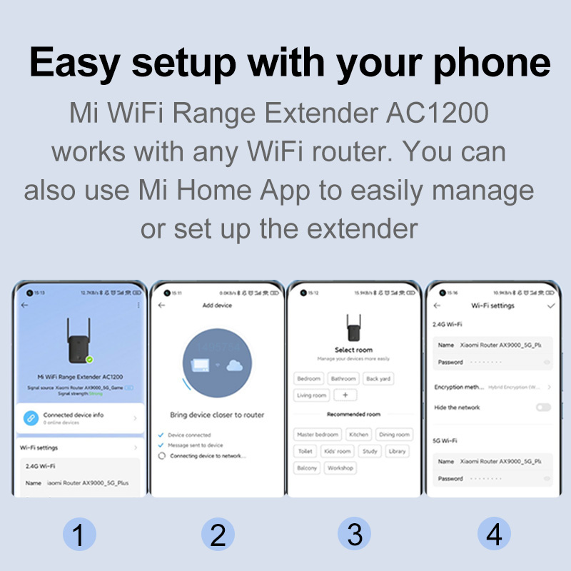 Global Version Xiaomi AC1200 Mi WiFi Range Extender 2.4GHz And 5GHz Band 1200Mbps High-speed Wifi make hotspot Repeater Network