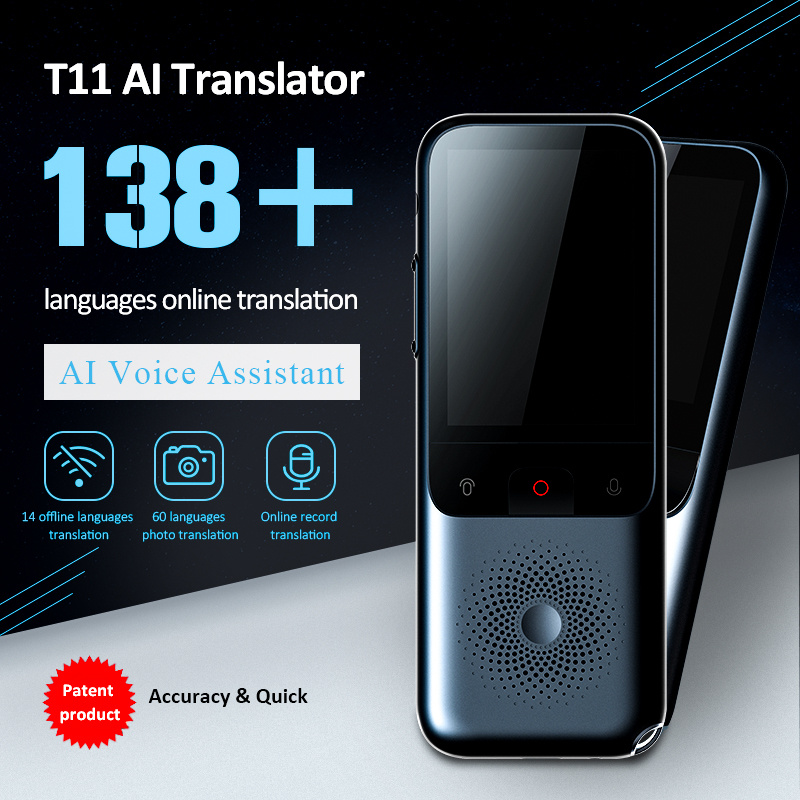 138 Languages T11 Portable Smart Voice Translator Real-time Multi-Language Speech Interactive Offline Tra