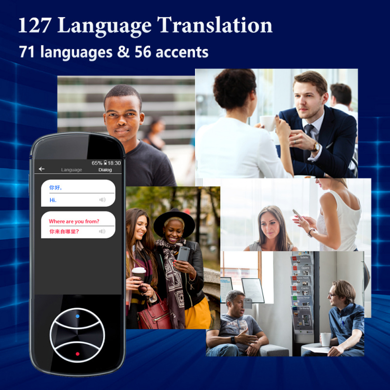 全新 V10 便攜式語言翻譯器 127 種語言雙向實時 WiFi 離線錄製 照片翻譯語言翻譯器