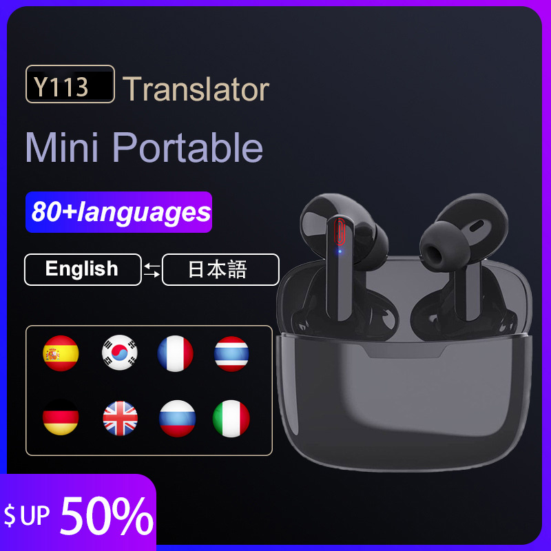 80種語言TWS藍牙耳機翻譯翻譯耳機同聲翻譯多語言翻譯耳機
