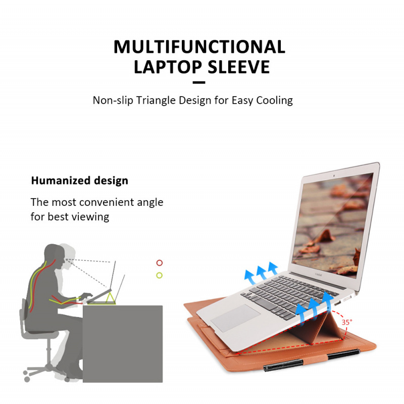 筆記本電腦Laptop Sleeve Bag Case Stand with Cable Strap Mouse Notebook Pouch for MacBook Air 13 Matebook 11 12 13 14 15 16 17 I