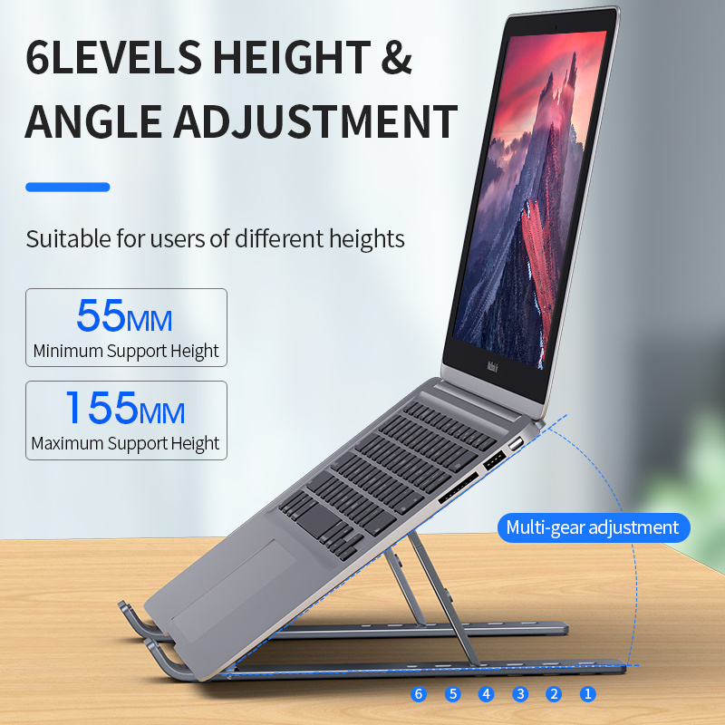 筆記本電腦MC N3 Portable Laptop Stand Aluminium Foldable Stand Compatible with 10 to 15.6 Inches Laptops For Macbook Lenovo DELL