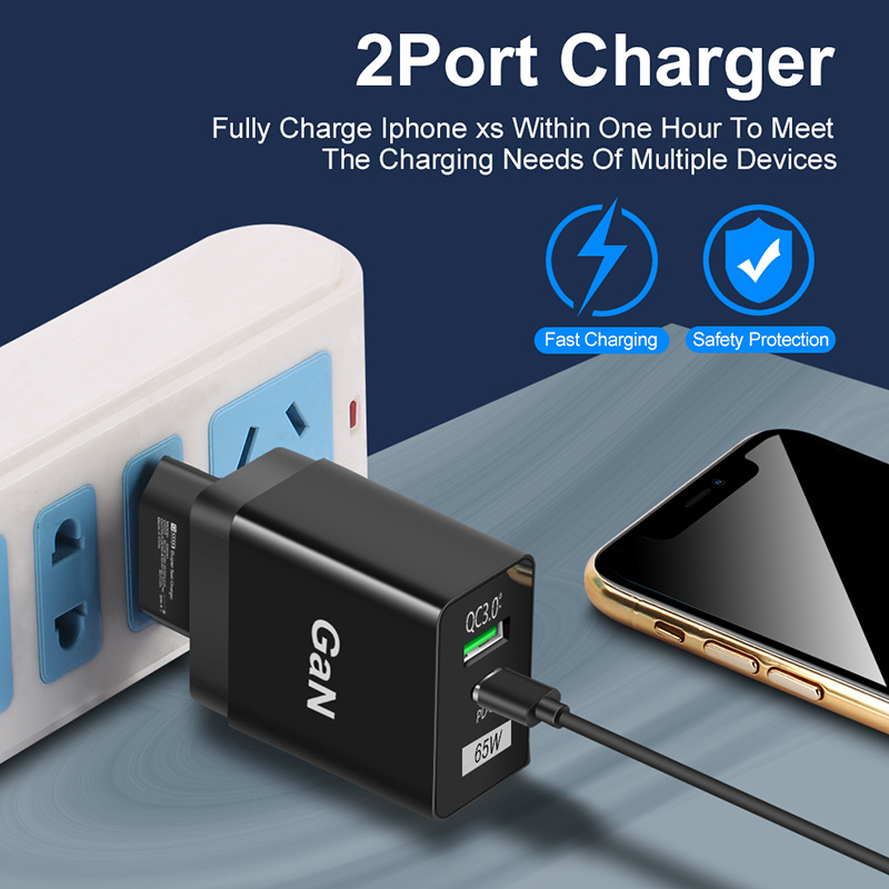 筆記本電腦65W GaN Charger Quick Charging Type C PD Mobile Phone chargers Power Adapter For iphone 11 12 13 pro max samsung xiaomi Laptop