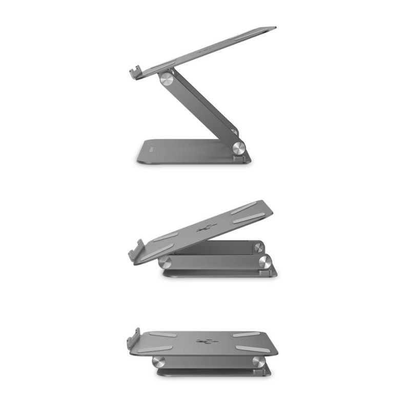 筆記本電腦可調節高度，帶多角度筆記本電腦支架，帶可調節提升板，適用於 MacBook Pro Air、Surface 筆記本電腦