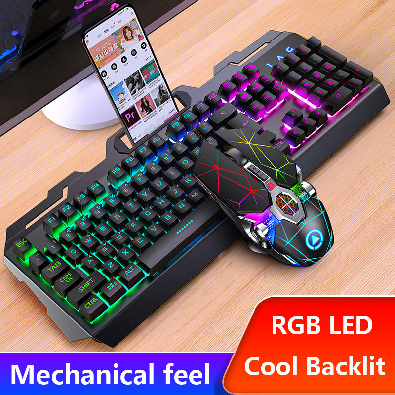 電競筆記本電腦2022 Gaming keyboard and Mouse Wired keyboard with backlight Waterproof Computer Game Keyboard Gaming Gamer Mouse Laptop PC