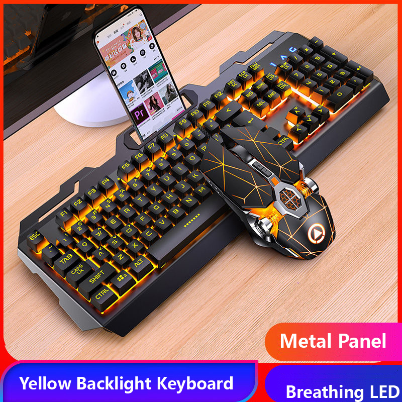 電競筆記本電腦2022 鍵盤遊戲鼠標機械手感 RGB LED 背光遊戲鍵盤 USB 有線鍵盤適用於遊戲 PC 筆記本電腦