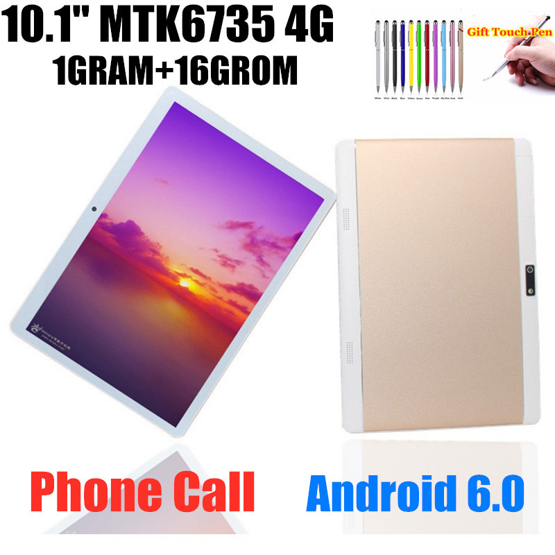 平板電腦10.1 INCH  Android 6.0 Phone Call Tablet PC 1GB DDR3+16GB MTK6735 Quad Core 1280 800 IPS Dual SIM 3G 5000mAh Battery
