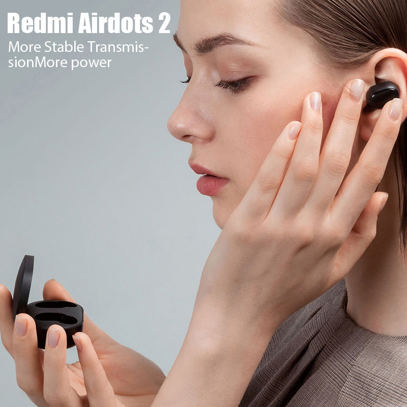 原裝小米紅米 Airdots 2 Fone 無線耳塞入耳式立體聲耳機藍牙耳機帶麥克風 Airdots 2 耳機