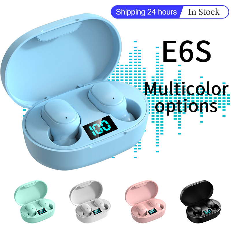 E6S TWS Fone 藍牙耳機無線耳機適用於小米紅米降噪耳機帶麥克風免提耳塞