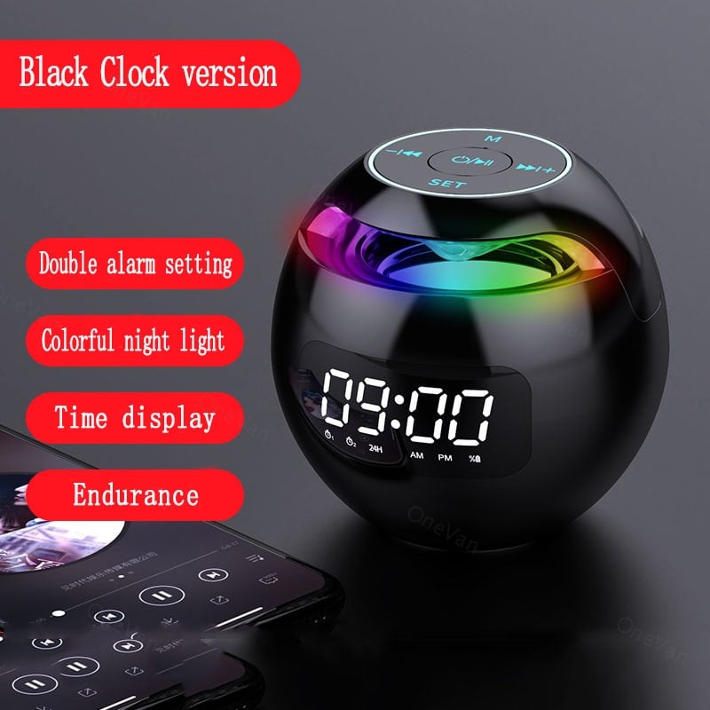 Clock Colorful Bluetooth Speaker TWS Wireless Sound Box Mini Portable Household Desktop PC for Iphone Xiaomi
