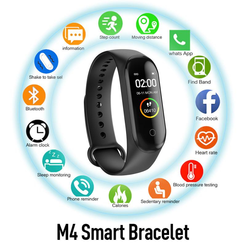 智能手環運動M4防水智能手錶智能電子智能手環計步器健身追踪器血壓計