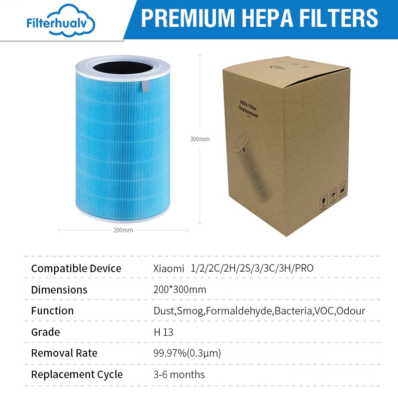 Filterhualv小米Hepa過濾器小米空氣淨化器過濾甲醛小米空氣淨化器3H過濾器空氣淨化器2S過濾器