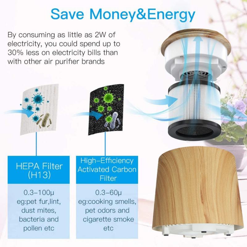 空氣淨化器 3 小時 HEPA 過濾器適用於家用空氣清新劑，帶香氛海綿，適用於精油空氣淨化器去除煙塵異味