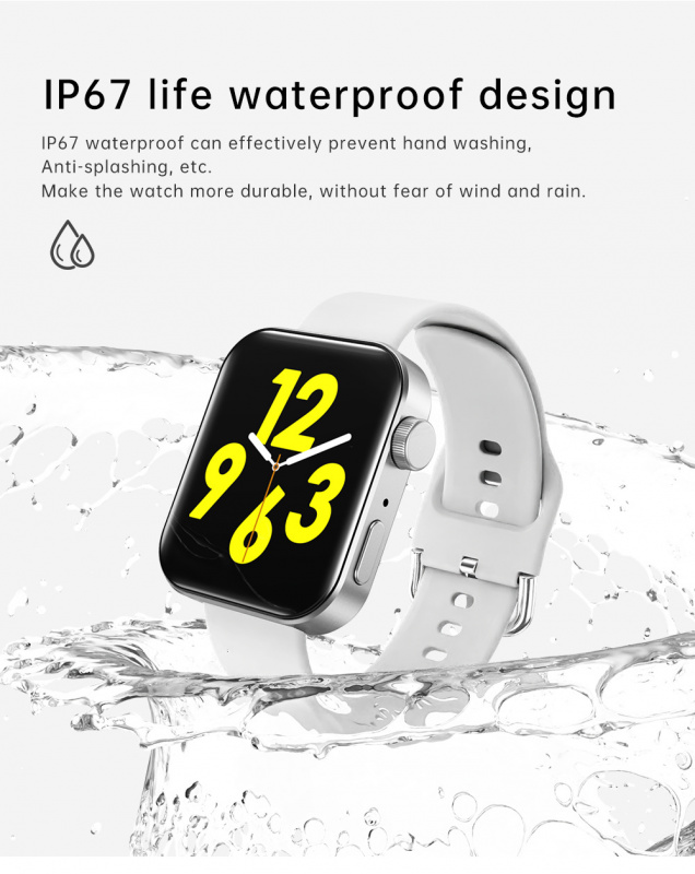 NK20智能手錶全面屏觸控防水運動剪線器帶藍牙通話心跳睡眠Dafit app智能手環