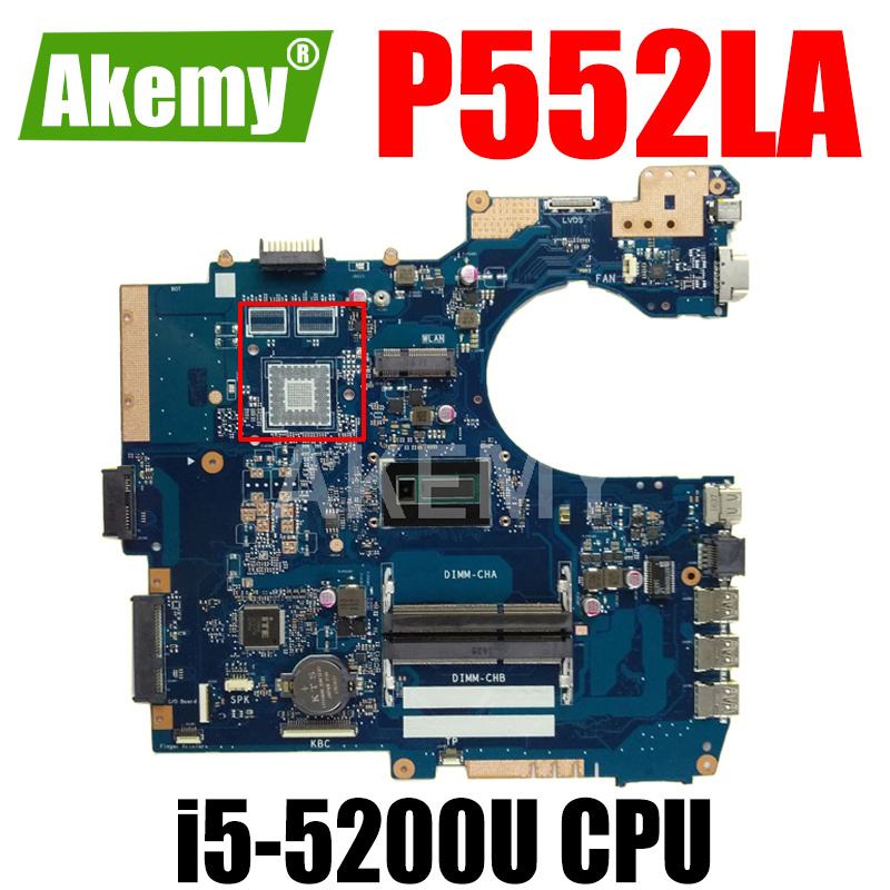 筆記本電腦Akemy For Asus P552LA P552L P552LA P552LJ PRO552L 筆記本筆記本電腦主板主板帶i5-5200U SE23Y CPU GMA HD