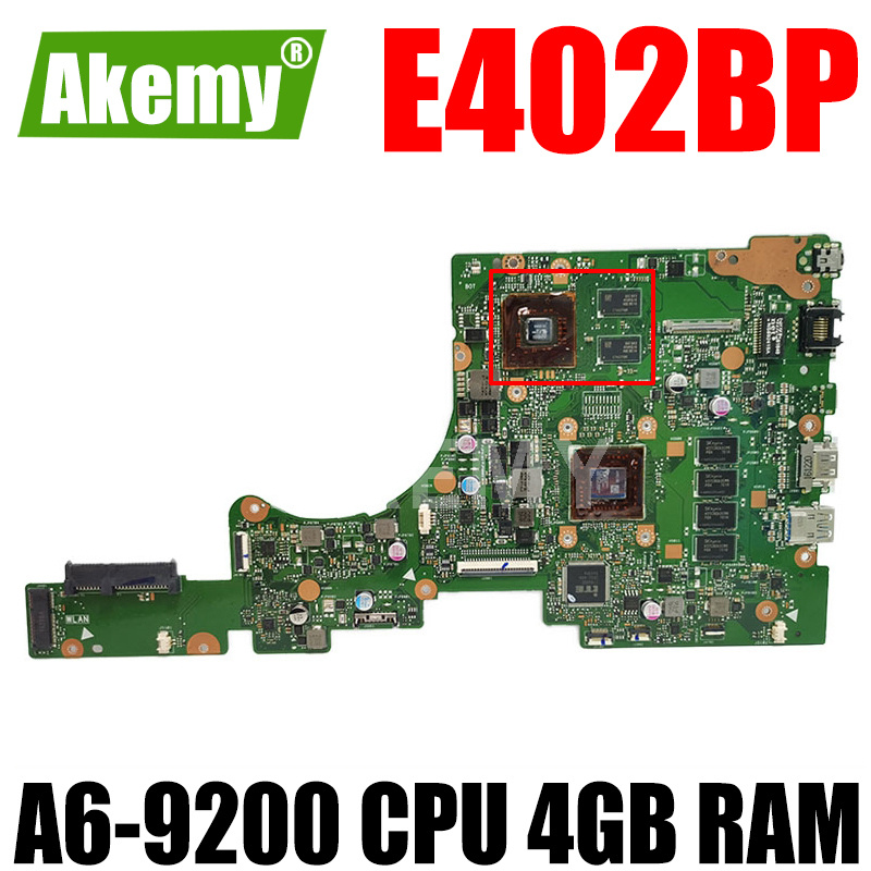 筆記本電腦Akemy E402BP 筆記本電腦主板適用於華碩 E402BP E402B 筆記本主板測試 OK A6-9200 CPU 4GB RAM