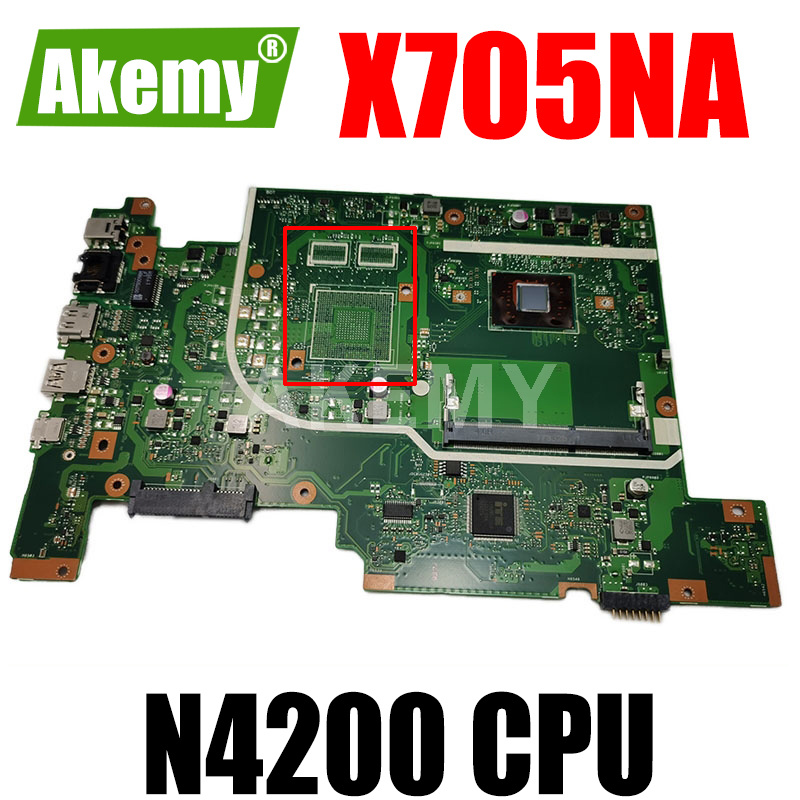 筆記本電腦適用於華碩vivobook 17 X705NA X705NC X705N X705UA X705筆記本主板主板N4200 CPU高清GMA