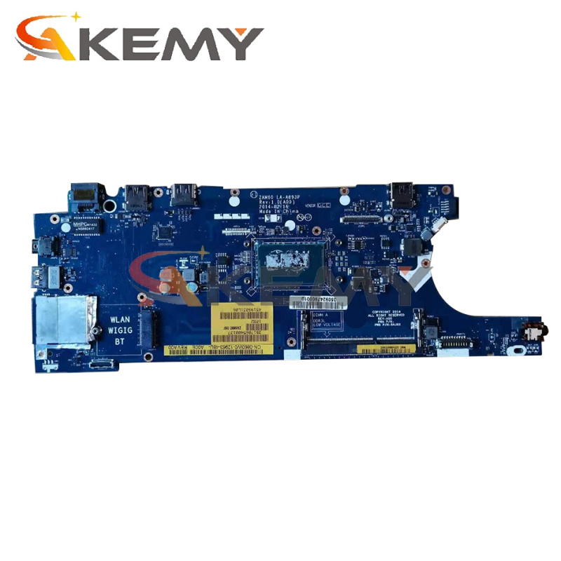 筆記本電腦Akemy i3-5th CPU 適用於戴爾 Latitude E5250 筆記本電腦主板 ZAM60 LA-A893P 84J8X CN-0K56CW K56CW 主板 100% 測試