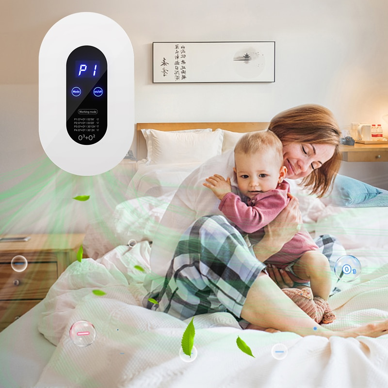 Cornmi智能負離子空氣淨化器臭氧發生器帶LED顯示屏220V除味空氣過濾器適用於家庭廚房廁所