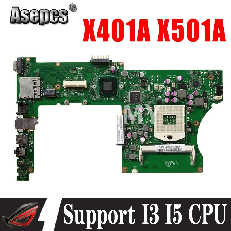 筆記本電腦Akemy For Asus X401A X501A 筆記本電腦主板 X401A X501A 主板測試支持I3 I5 CPU