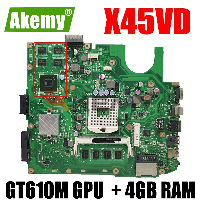 筆記本電腦X45VD 筆記本電腦主板適用於華碩 X45V X45VD 筆記本電腦主板 100% 測試，帶 GT610M GPU + 4GB RAM HM76 SLJ8E