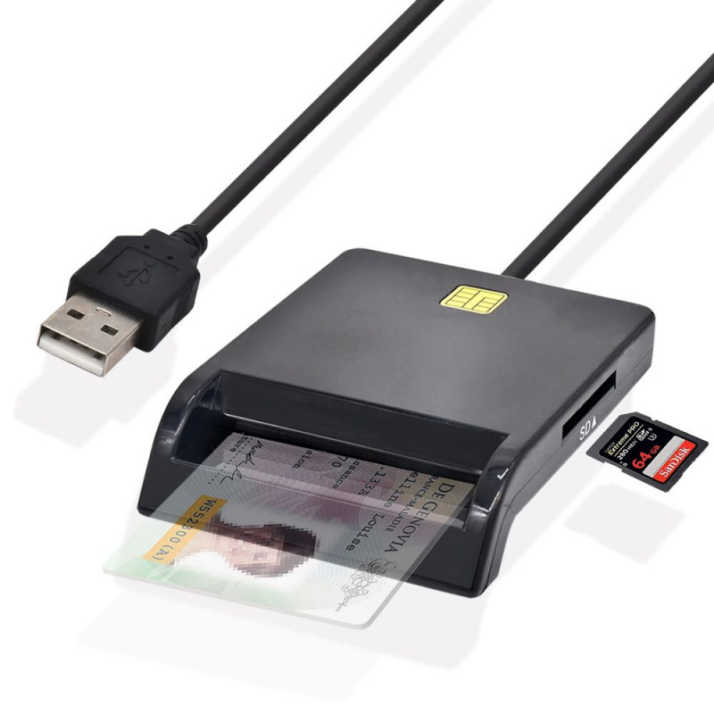 UTHAI X02 USB SIM Smart Card Reader For Bank Card IC ID EMV SD TF MMC Cardreaders USB-CCID ISO 7816 for Windows 7 8 10 Linux OS