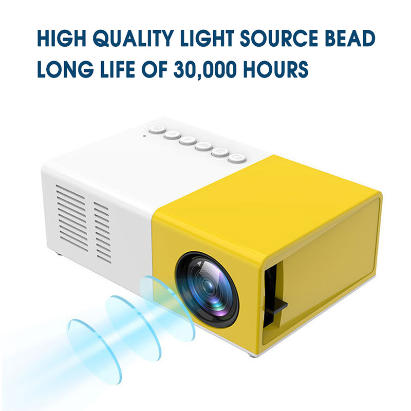 投影機Salange J9 Pro Projector 1000 lumens 480x360 Pixels 3.5mm Audio HDMI USB Mini LED Projector Home Media Pl