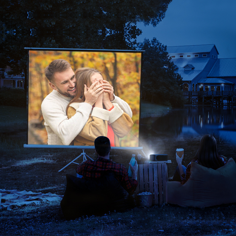投影機AUN MINI Projector Smart TV WIFI Portable Camping Home Theater With Battery Same Screen Phone Beamer LED Projectors for 4k Movie