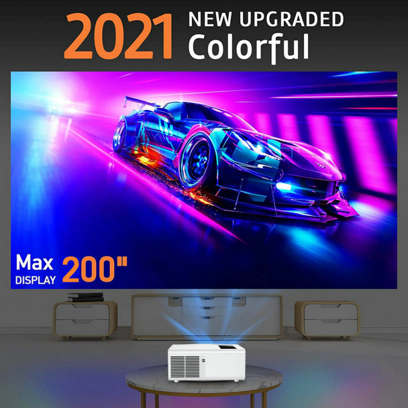 投影機Vivicine  2021 New V6 LED Mini Projector , 5000 Lux , Support Full HD 1080P Sync Phone 3D Home Theater Video Proyector
