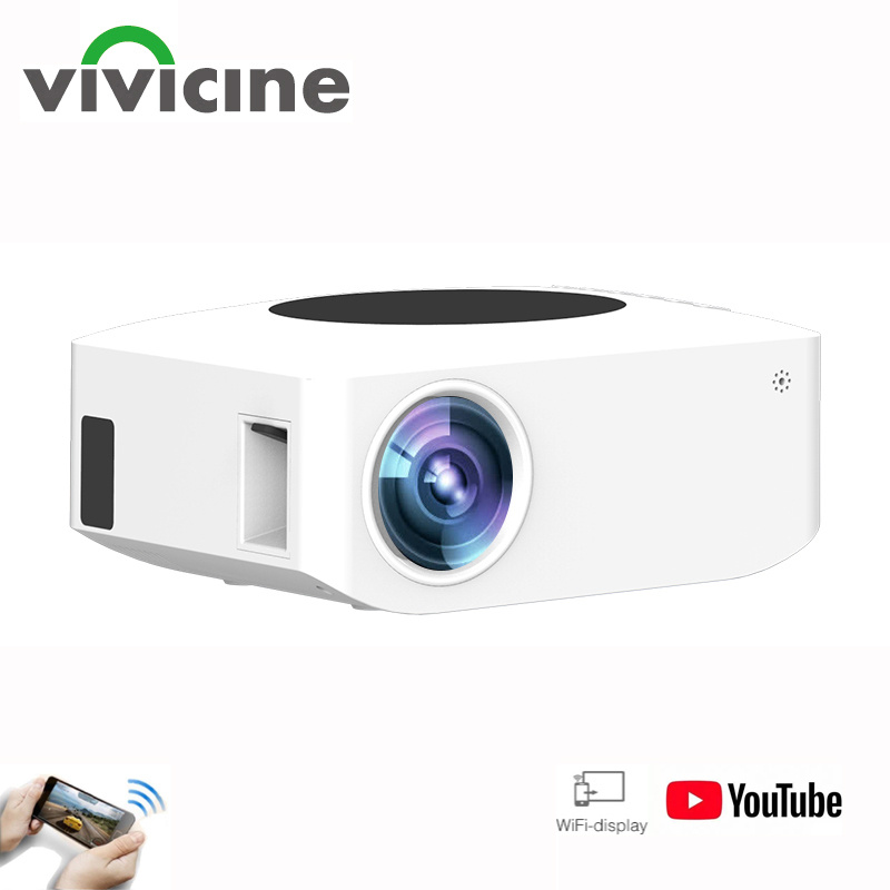 投影機Vivicine V2 Potable Smart WIFI LED Mini Projector,Sync With Smartphone Compatible with Yotube Proyector Beamer