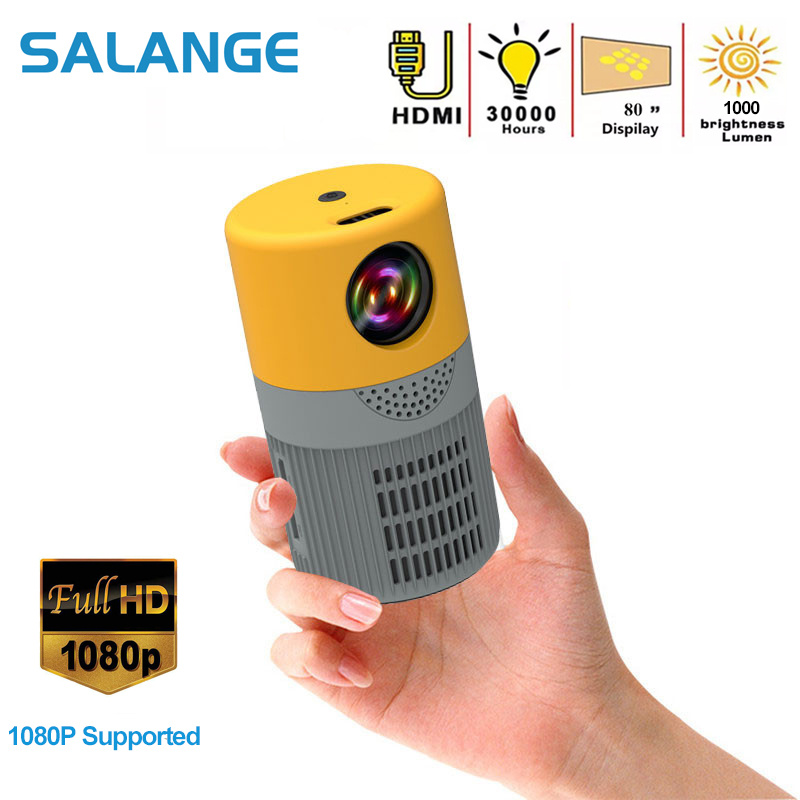 投影機Salange Mini Projector P400 Portable 480 360P LED Multimedia Proyector Compatible with phone Earphone AV Home Media Vide