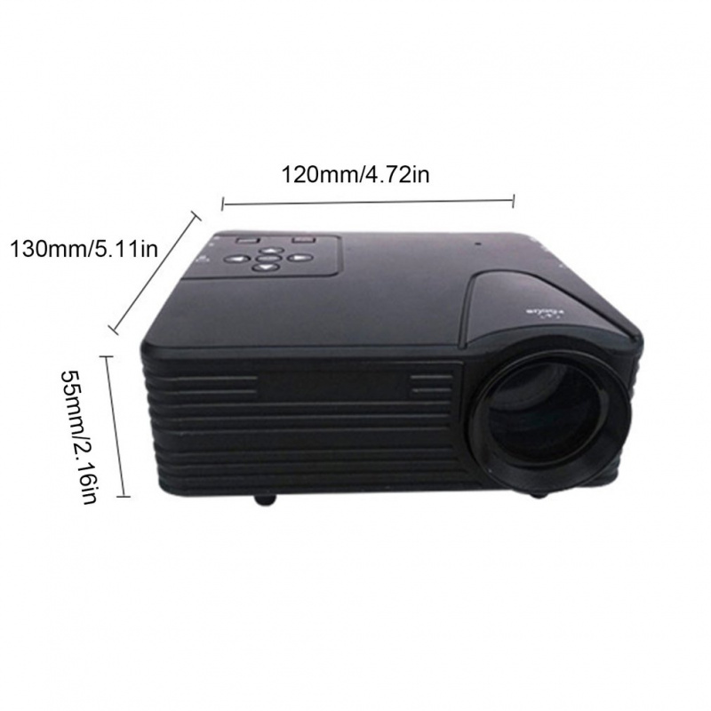 投影機H80 高清便攜式迷你 640X480 像素 LED 投影儀 1080P HDMI 兼容 USB 音頻便攜式家庭影院媒體視頻播放器