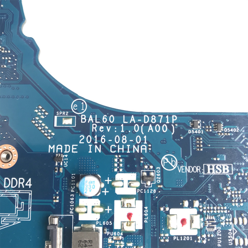 筆記本電腦CN-0DMD9K DMD9K Mainboard For dell Inspiron 5566 5468 5568 Laptop Motherboard BAL60 LA-D871P With I3-7100U DDR4 100%Test Working