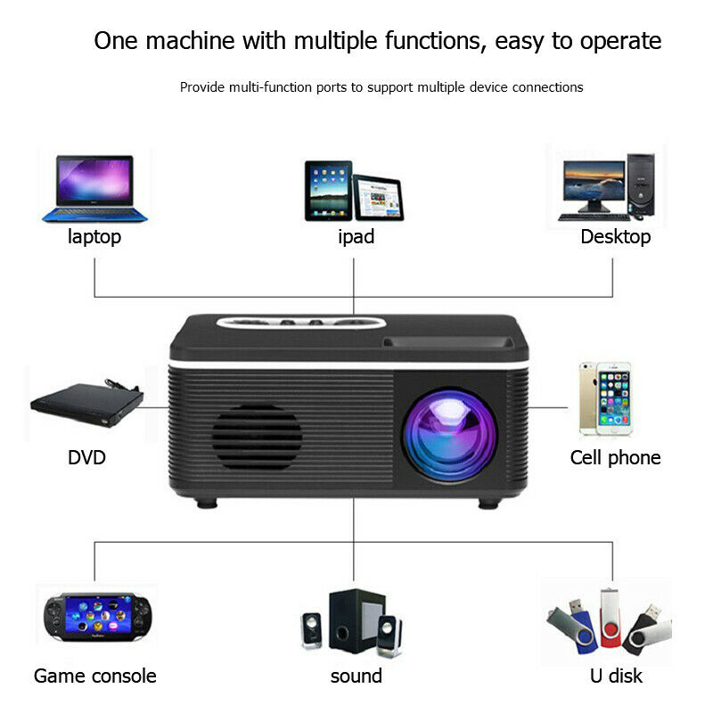 投影機S361 1080P 迷你投影儀家庭投影儀家庭影院無投影儀屏幕比電視家庭影院系統和智能電視好