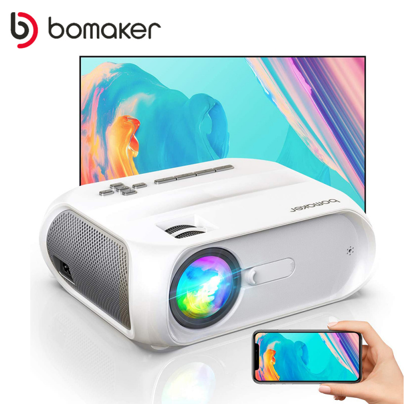 投影機BOMAKER S5 高清 LED 投影儀家庭影院 150 ANSI 流明支持 1080p HDMI 兼容 USB 便攜式電影投影儀