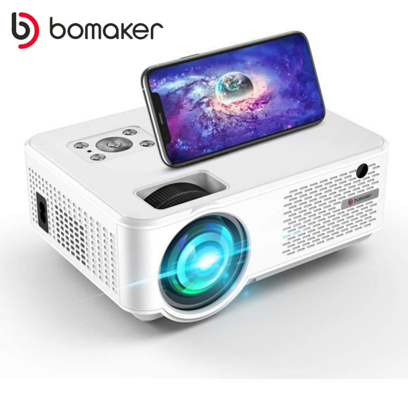 投影機BOMAKER 迷你投影儀 200 ANSI 流明全高清支持 1080P LED 視頻投影儀，適用於手機智能電影遊戲投影儀