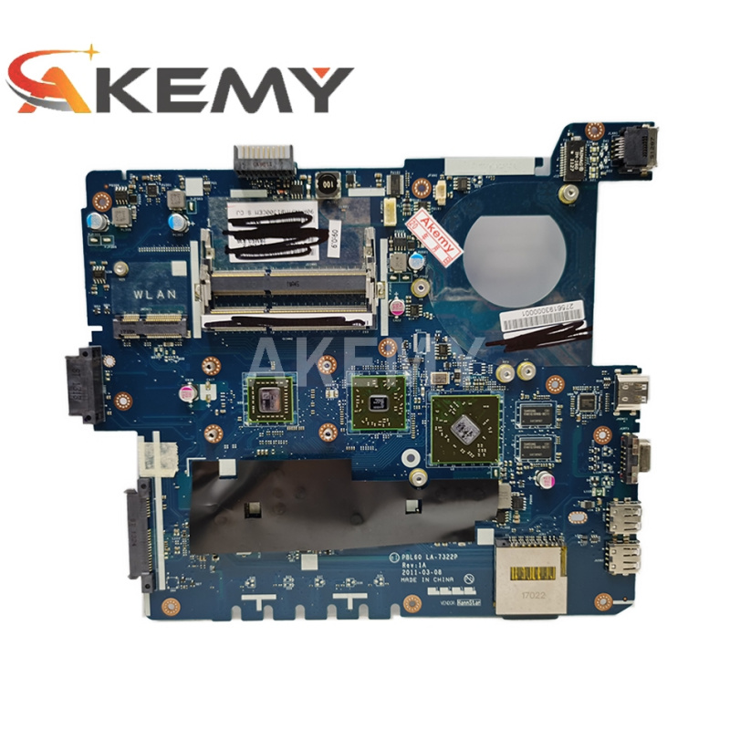 筆記本電腦Akemy K53BY Motherboard For ASUS X53B K53BY K53BR X53BY LA-7322P laptop Motherboard K53B Mainboard HD6470