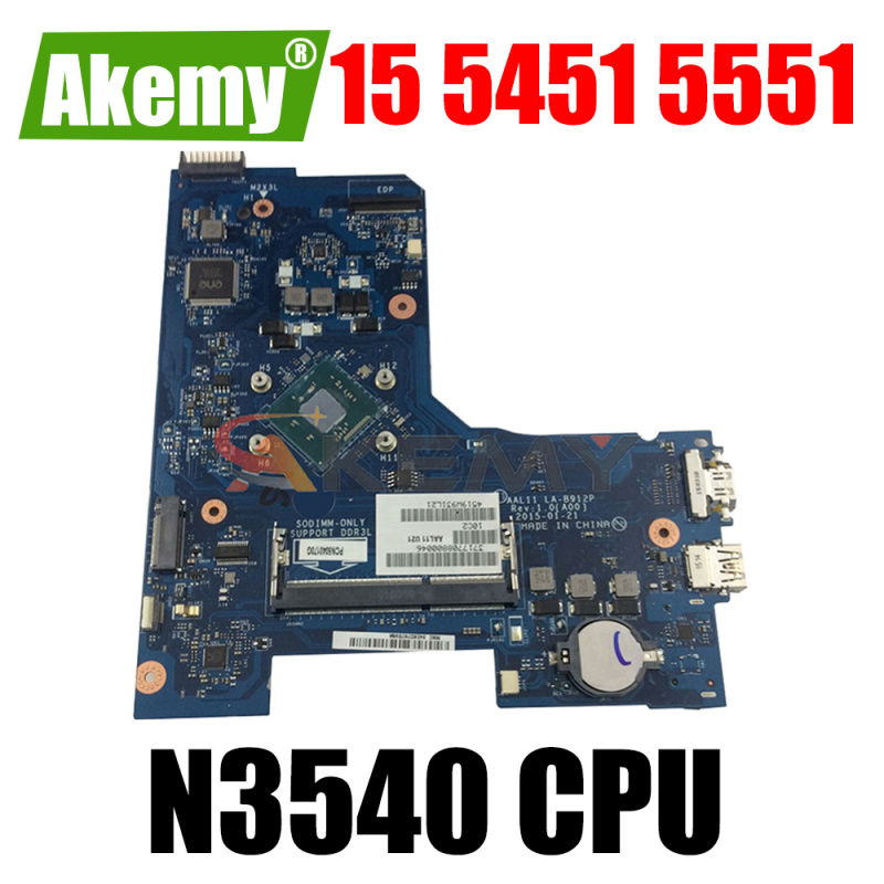 筆記本電腦Akemy AAL11 LA-B912P FOR DELL INSPIRON 15 5451 5551 Laptop Motherboard N3540 CPU Mainboard NOTEBOOK PC 100%Tested