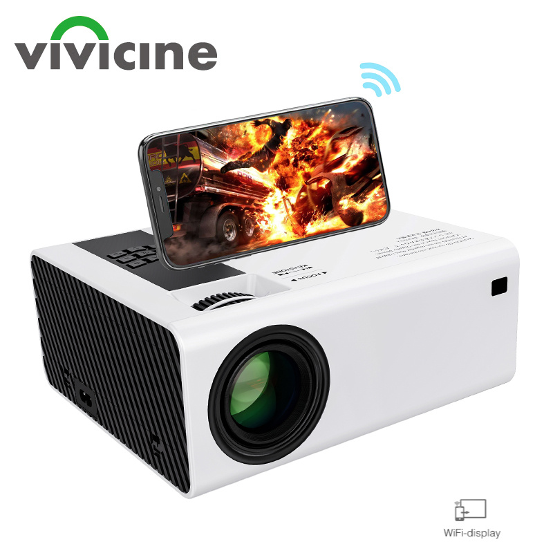 投影機Vivicine V6 手持式 LED 視頻投影儀，支持手機鏡像便攜式迷你家庭影院投影儀投影儀
