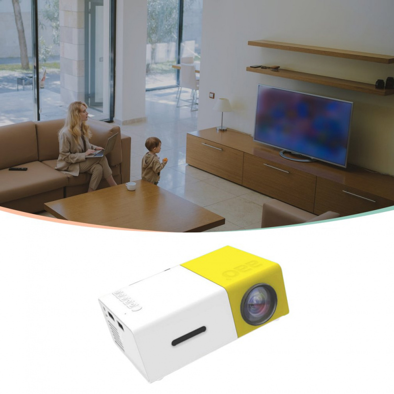 投影機Yg300迷你家用投影儀支持3D高清1080P手持迷你便攜式usb投影儀國際版