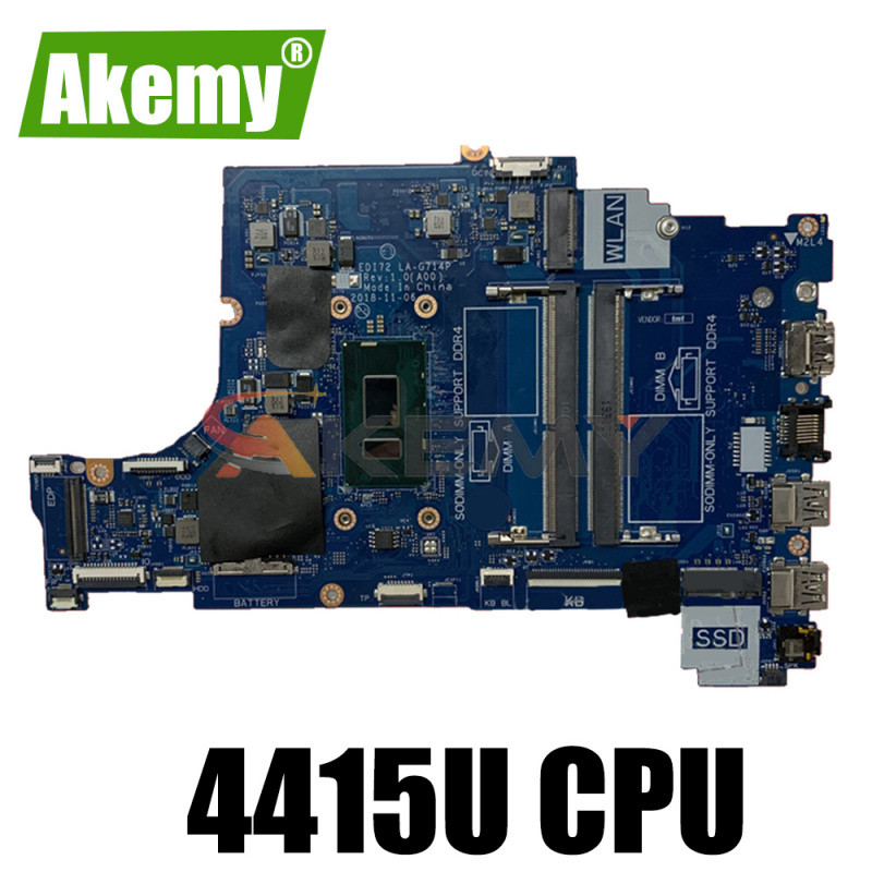 筆記本電腦Akemy 全新 4415U 適用於戴爾 Vostro 3481 3581 3584 3781 筆記本電腦主板 EDI72 LA-G714P CN-0Y381G Y381G 主板 100% 測試