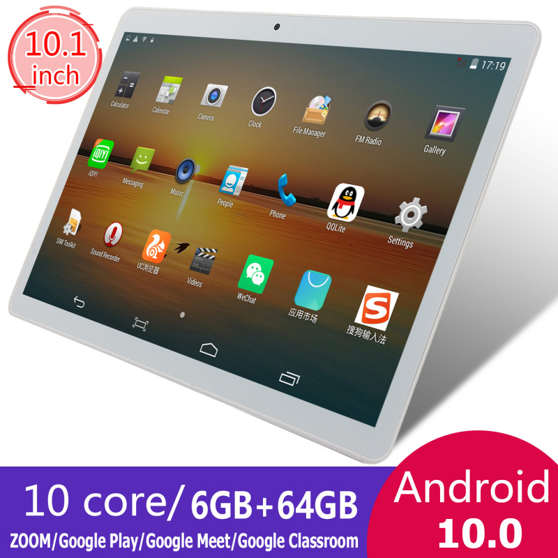 平板電腦KIVBWY 全新 10 英寸平板電腦 Octa Core 4G 電話 Google Market GPS WiFi FM 藍牙 10.1 平板電腦 6G+64G Android 10.0 標籤