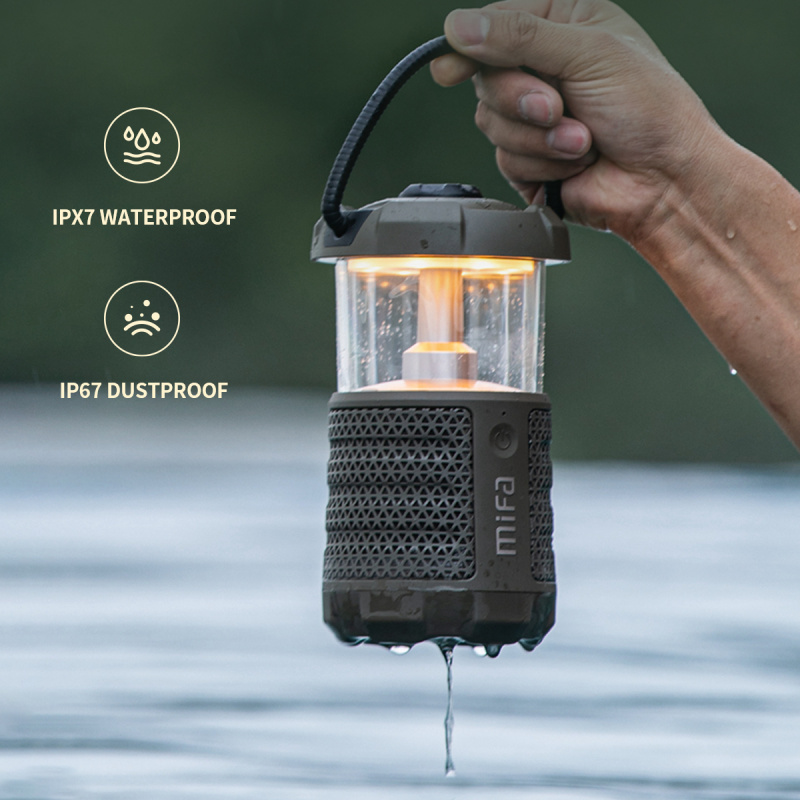 Mifa Wild Camping Outdoor Bluetooth 5.3 Speaker with Lantern, Powerful 360° Sound, 360° Light