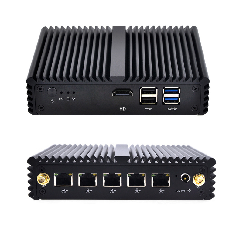 電腦一體機Wholesales Intel Celeron J4125 Quad Core Mini Router Soft Router,5 intel I255-V NICs for pfSense OPNsense VyOS VPN Firewall
