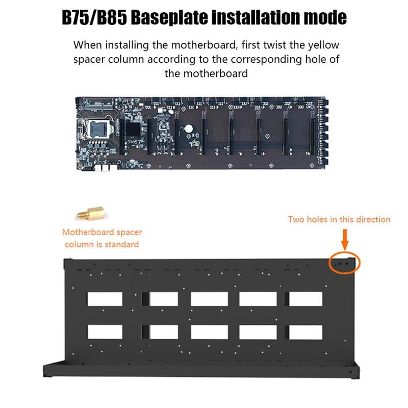 電腦伺服器礦機露天機箱服務器機箱支架支持 8GPU 1HDD 1SSD ATX 65mm 間距 適用於 S37 B85 AK2980 BTC 主板