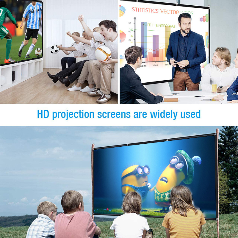 螢幕16 9 Projector Screen Fabric 100 120 Inch Screen Projection Portable Reflective Cloth For Xgimi H3 H2 YG400 For Xiaomi Beamer