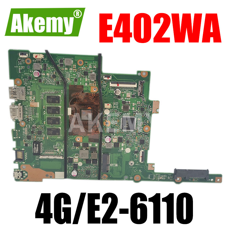 筆記本電腦90NB0HC0-R00060 E402WA E402WAS 4G E2-6110筆記本主板 適用​​於華碩VivoBook E402WA E402W主板主板