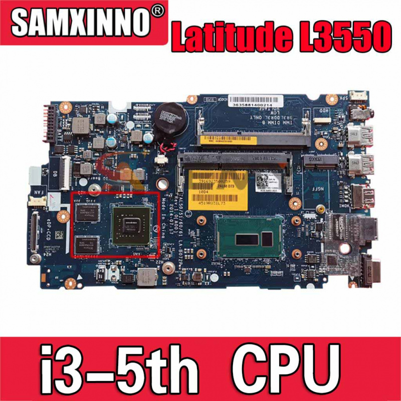 筆記本電腦原裝筆記本主板 適用​​於DELL Latitude L3550 i3-5th CPU主板 CN-0Y42N0 0Y42N0 LA-B072P N15S-GM-S-A2 DDR3
