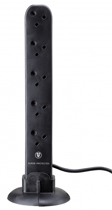 Masterplug   SRGU102B   2米防雷拖板 2位 USB 2.1A 及 10位x13A 可直立或水平擺放 黑色 獨特設計 節省儲存空間 香港獨家代理